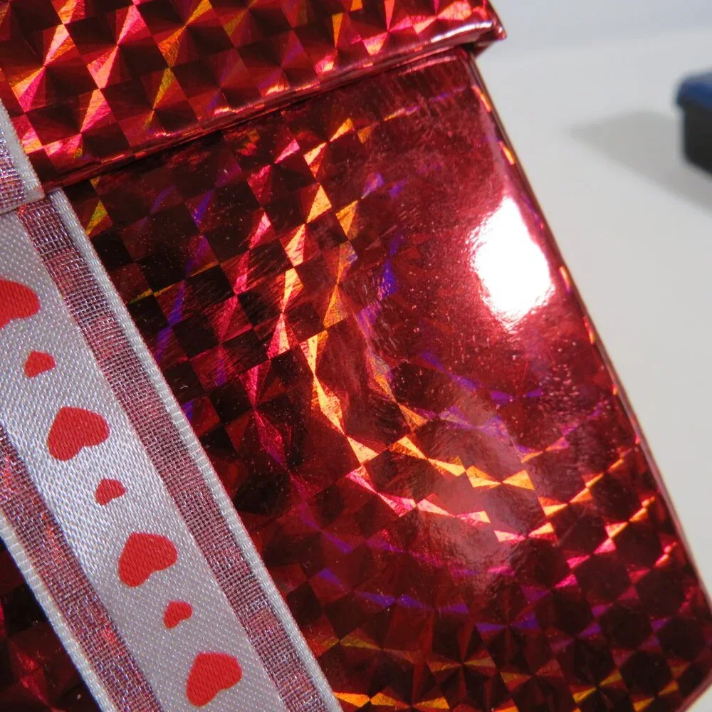 Red Holographic Gift Box, Bow, & Gift Tag (Fits most Ceramic Coffee mugs)